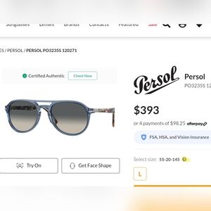 PERSOL 3235 AVIATOR SUNGLASSES!! EUC!!